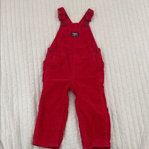 Red Corduroy Kids Overalls